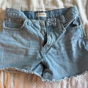 Madewell light wash jean shorts